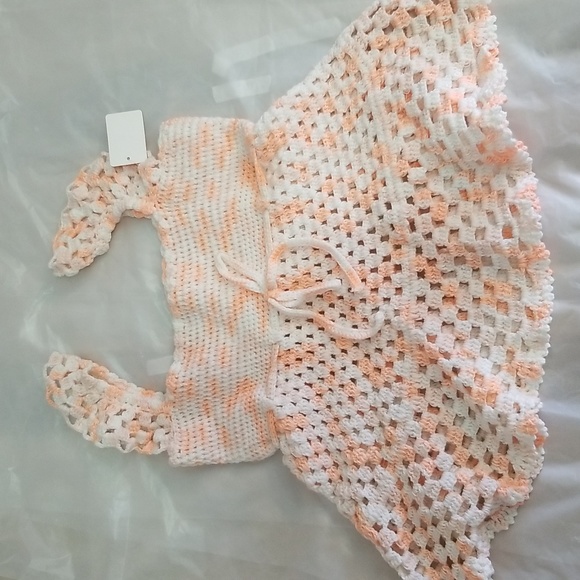 Girls - Petite - Medium Handwoven Pink/White combo dress - Picture 3 of 3